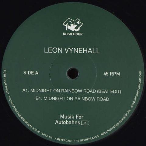 Leon Vynehall - Midnight On Rainbow Road - Artists Leon Vynehall Style House, Ambient Release Date 1 Jan 2016 Cat No. RHM019 Format 12" Vinyl - Rush Hour - Vinyl Record