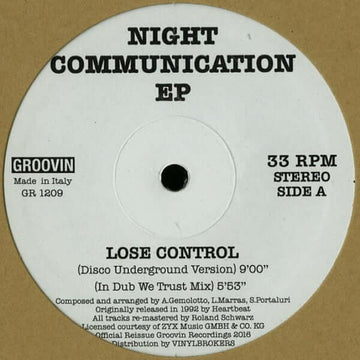 Night Communication - Night Communication EP - Artists Night Communication Genre Tribal House, Deep House, Garage House Release Date 1 Jan 2016 Cat No. GR-1209 Format 12