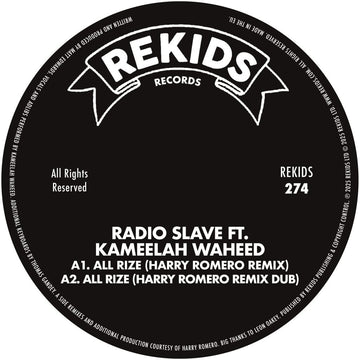 Radio Slave ft. Kameelah Waheed - All Rize (Remixes) Vinly Record