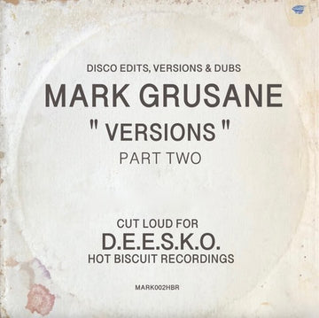 Mark Grusane - Versions Part Two Vinly Record