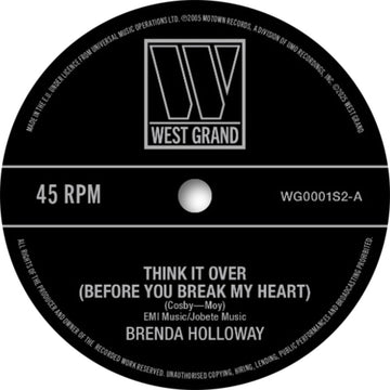 Brenda Holloway / Earl Van Dyke & The Soul Brothers - Think It Over (Before You Break My Heart) Vinly Record