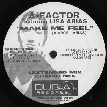 A - Factor Featuring Lisa Arias - Make Me Feel Vinyl Vinly Record