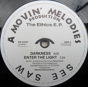 A Movin' Melodies Production - The Ethics E.P. Vinyl Vinly Record