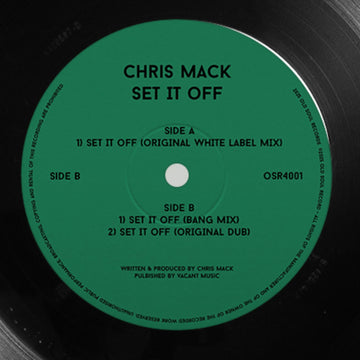 Chris Mack - Set It Off Vinly Record