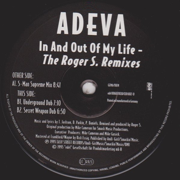 Adeva - In And Out Of My Life - The Roger S. Remixes Vinyl