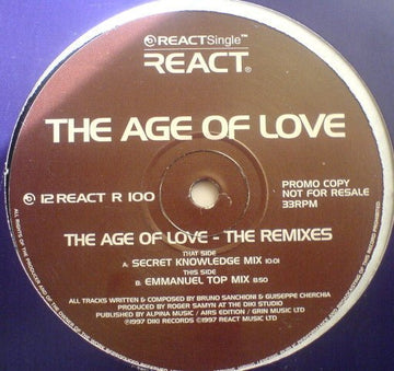 Age Of Love - The Age Of Love (The Remixes) Vinyl Vinly Record