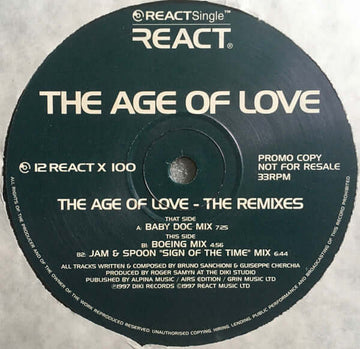 Age Of Love - The Age Of Love (The Remixes) Vinyl Vinly Record