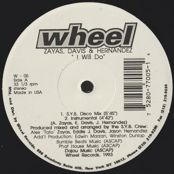 Alexander Zayas, Eddie J. Davis & Jason Hernandez - I Will Do Vinyl Vinly Record