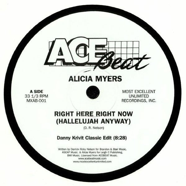 Alicia Myers - Right Here Right Now (Hallelujah Anyway) Vinyl