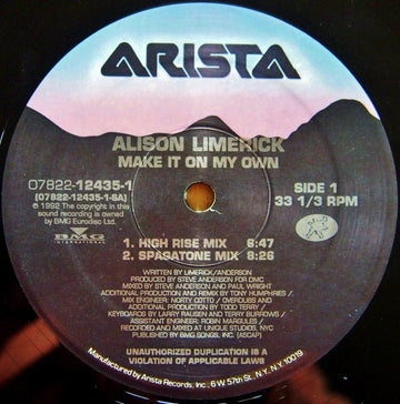 Alison Limerick - Make It On My Own Vinyl Vinly Record