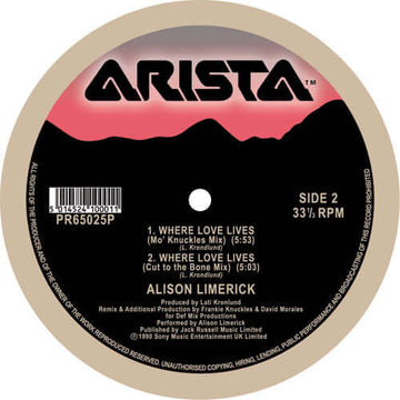 Alison Limerick - Where Love Lives Vinyl Vinly Record