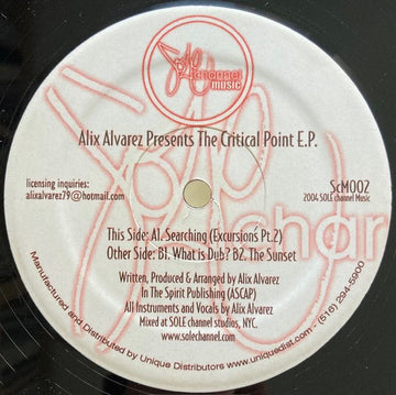 Alix Alvarez - The Critical Point E.P. Vinyl Vinly Record