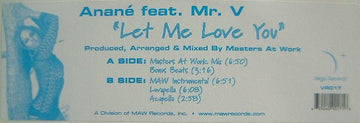 Anané Feat. Mr. V - Let Me Love You Vinyl Vinly Record