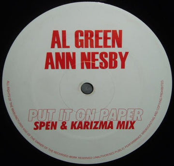 Ann Nesby & Al Green - Put It On Paper Vinyl Vinly Record