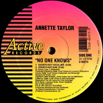 Annette Taylor - No One Knows Vinyl Vinly Record