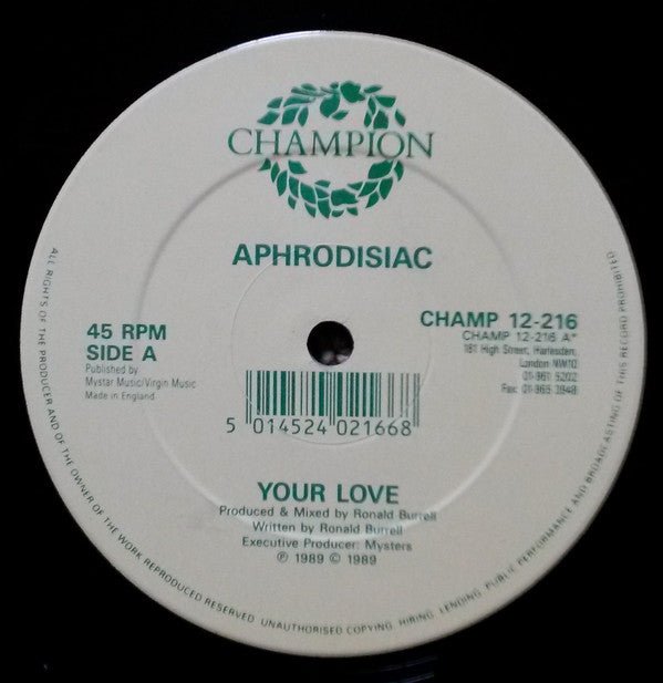 Aphrodisiac - Your Love Vinyl