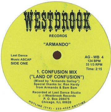 Armando - Land Of Confusion Vinyl Vinly Record