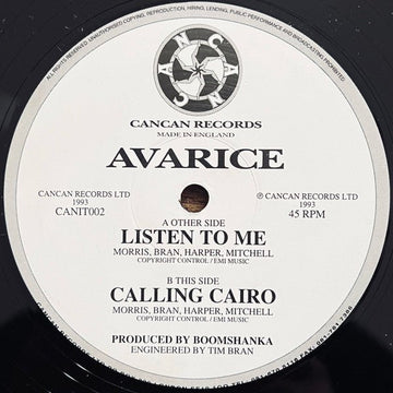 Avarice - Listen To Me Vinyl Vinly Record