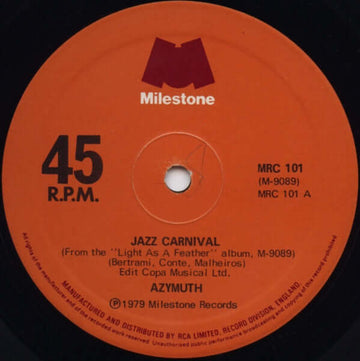 Azymuth - Jazz Carnival c/w Fly Over The Horizon Vinyl Vinly Record