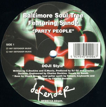 Baltimore Soul Tree Featuring Sandé - Party People Vinyl Vinly Record