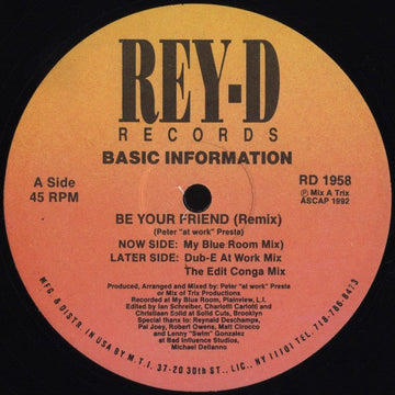 Basic Information - Be Your Friend (Remix) Vinyl Vinly Record