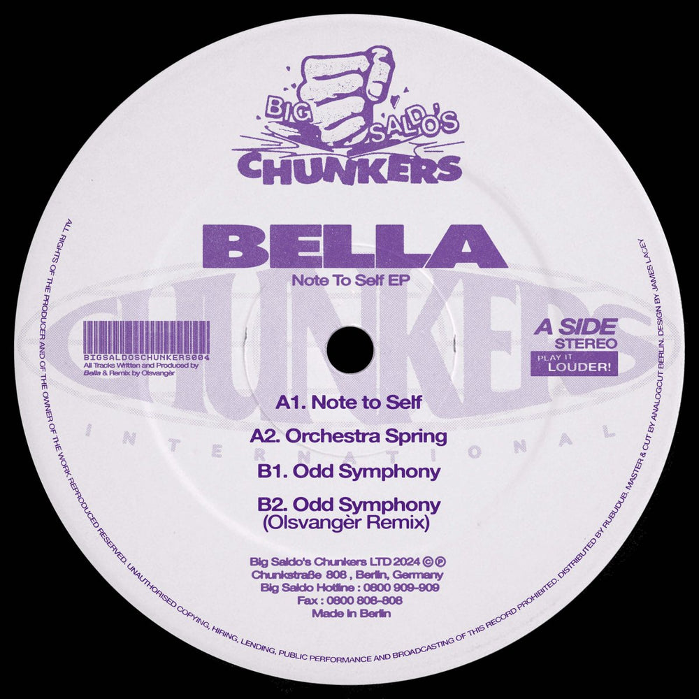 BELLA - Note To Self EP Vinyl