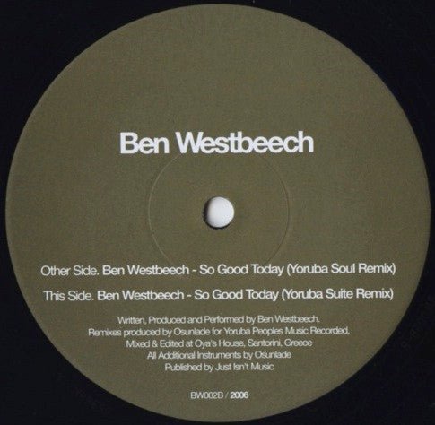 ベン・ウェストビーチ - So Good Today (Osunlade Remixes)