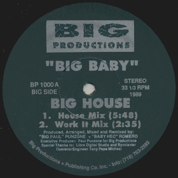 Big Baby - Big House Vinyl Vinly Record