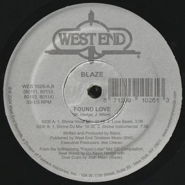 Blaze - Found Love Vinyl Vinly Record