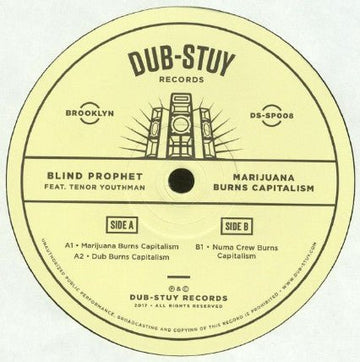 Blind Prophet feat Tenor Youthman - Marijuana Burns Capitalism Vinyl Vinly Record