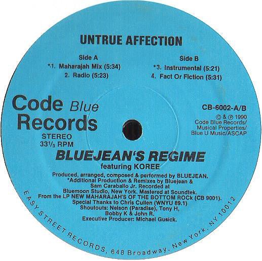 Bluejeans Regime Featuring Koree F. Mordaunt - Untrue Affection Vinyl