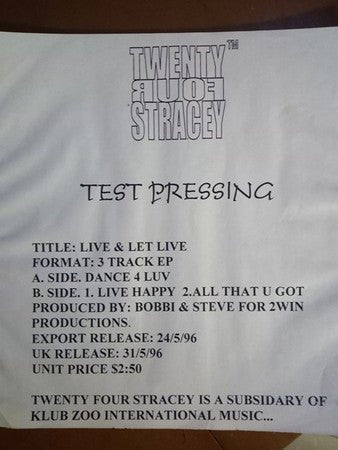 Bobbi & Steve - Live & Let Live (Pt. 1) Vinyl Vinly Record