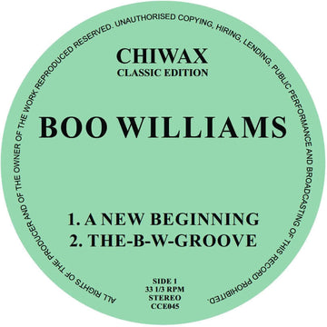 Boo Williams - A New Beginning Vinyl Vinly Record
