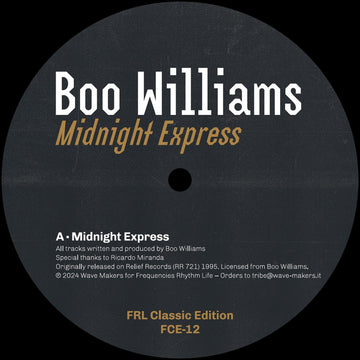 Boo Williams - Midnight Express Vinyl Vinly Record