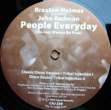 Braxton Holmes Presents John Redman - People Everyday (We Just Wanna Be Free) Vinyl Vinly Record