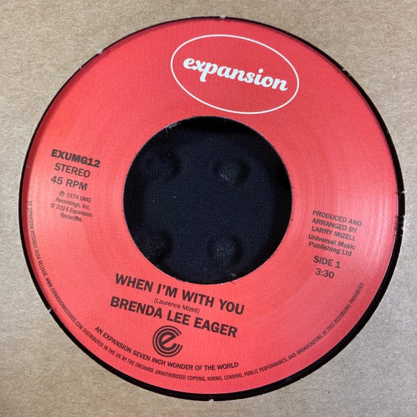 Brenda Lee Eager - When I'm With You / Let Me Be Vinyl
