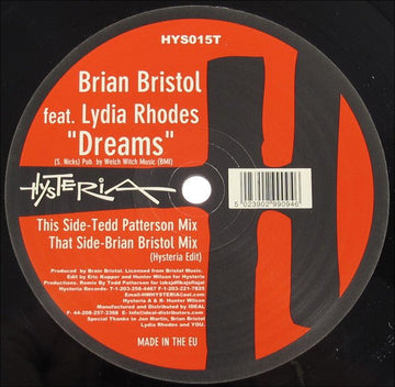 Brian Bristol Feat. Lydia Rhodes - Dreams Vinyl Vinly Record
