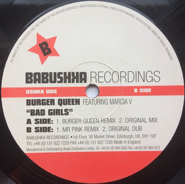 Burger Queen - Bad Girls Vinyl Vinly Record