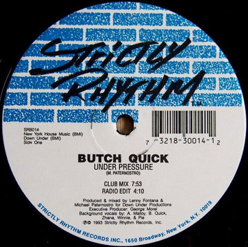 Butch Quick - Under Pressure Vinyl Vinly Record