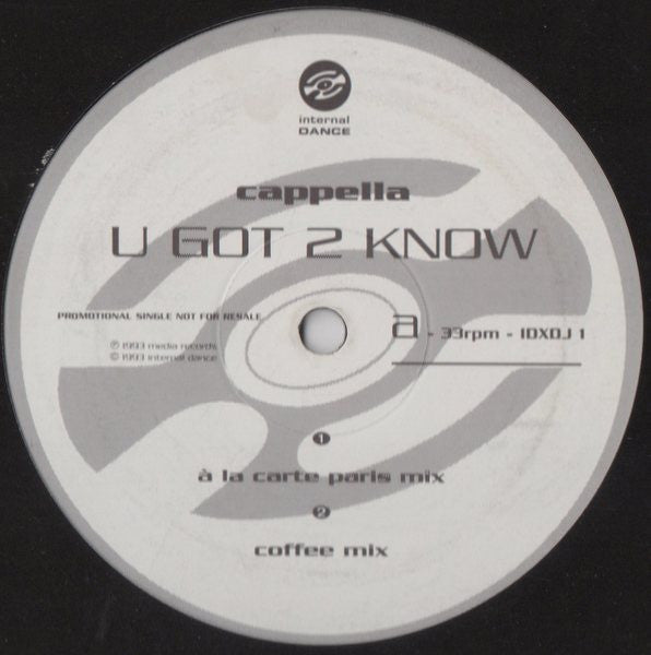 Cappella - U Got 2 Know Vinyl