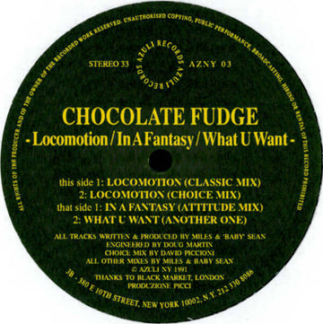 Chocolate Fudge - Locomotion Vinyl Vinly Record