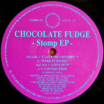 Chocolate Fudge - Stomp EP Vinyl Vinly Record