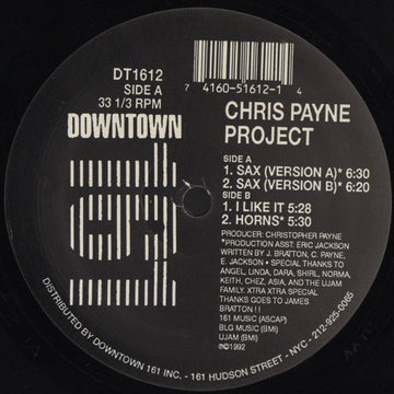 Chris Payne - Sax Vinyl Vinly Record