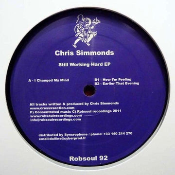 Chris Simmonds - Still Working Hard EP Vinyl Vinly Record