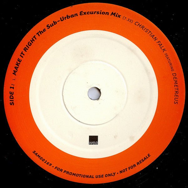 Christian Falk Featuring Demetreus - Make It Right Vinyl