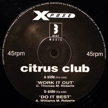 Citrus Club - Work It Out Vinyl Vinly Record