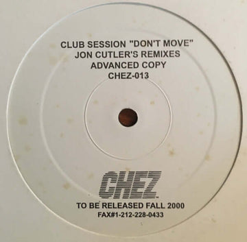Club Session - Don't Move (Jon Cutler's Remixes) Vinyl Vinly Record