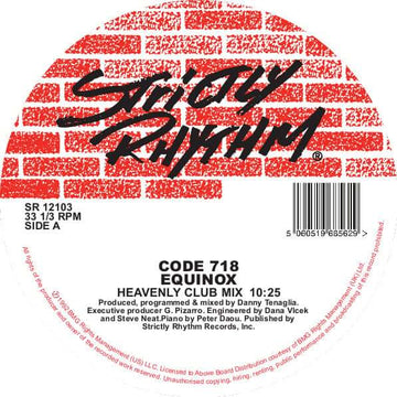 Code 718 (Danny Tenaglia) - Equinox Vinyl Vinly Record