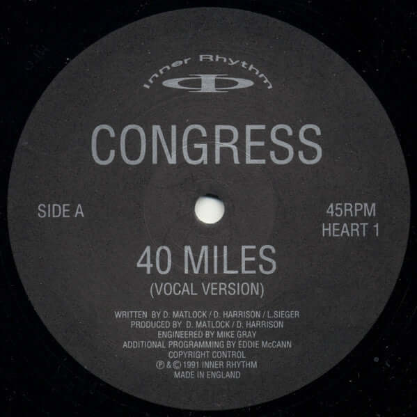 Congress - 40 Miles / Better Grooves Vinyl