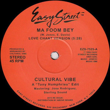 Cultural Vibe - Ma Foom Bey Vinyl Vinly Record